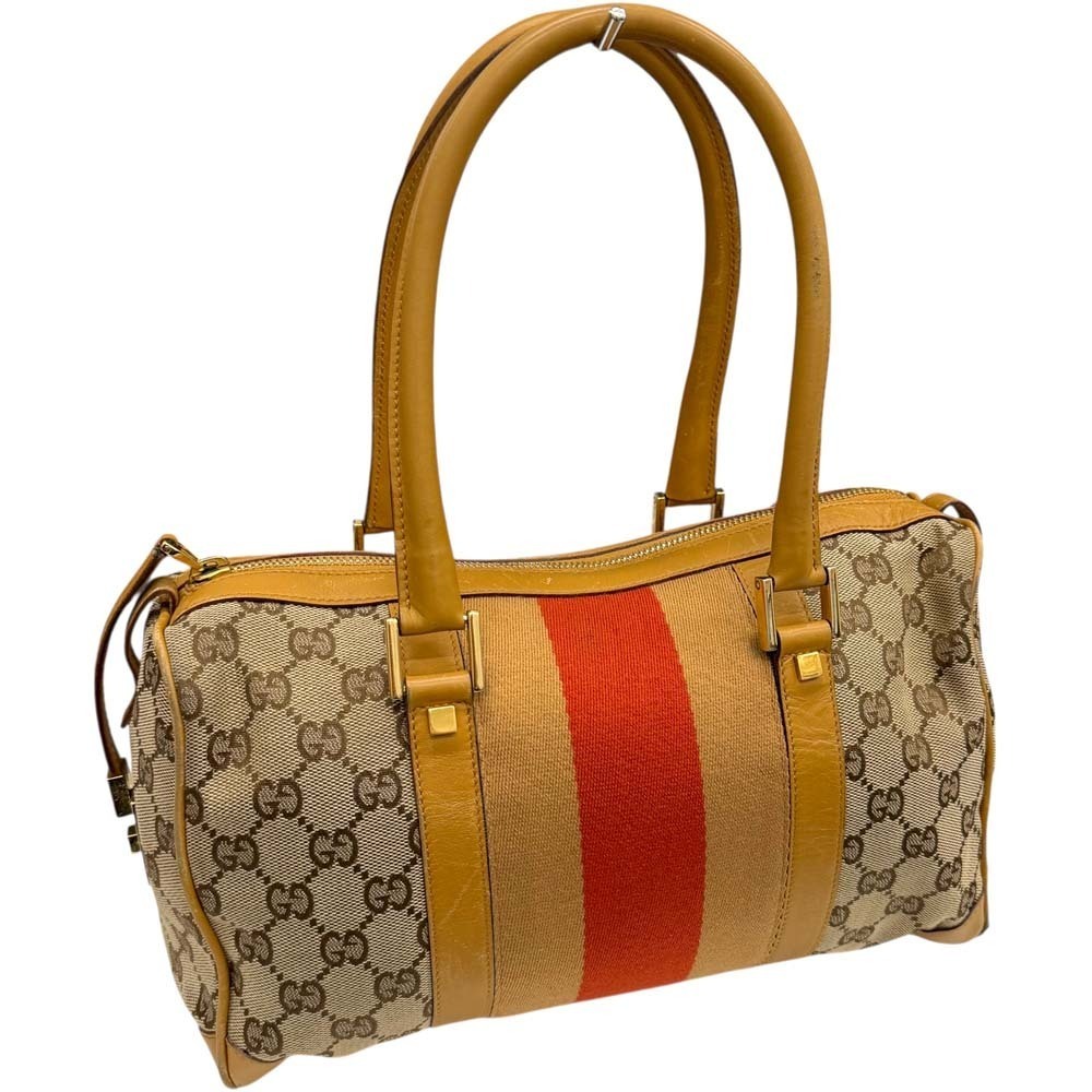 Gucci GG Canvas Boston Brown Handbag